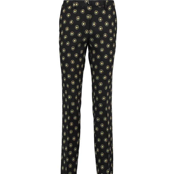 Etro Black Patterned Fabric Pants Trousers Italian Designer Size 38 - Picture 2 of 7